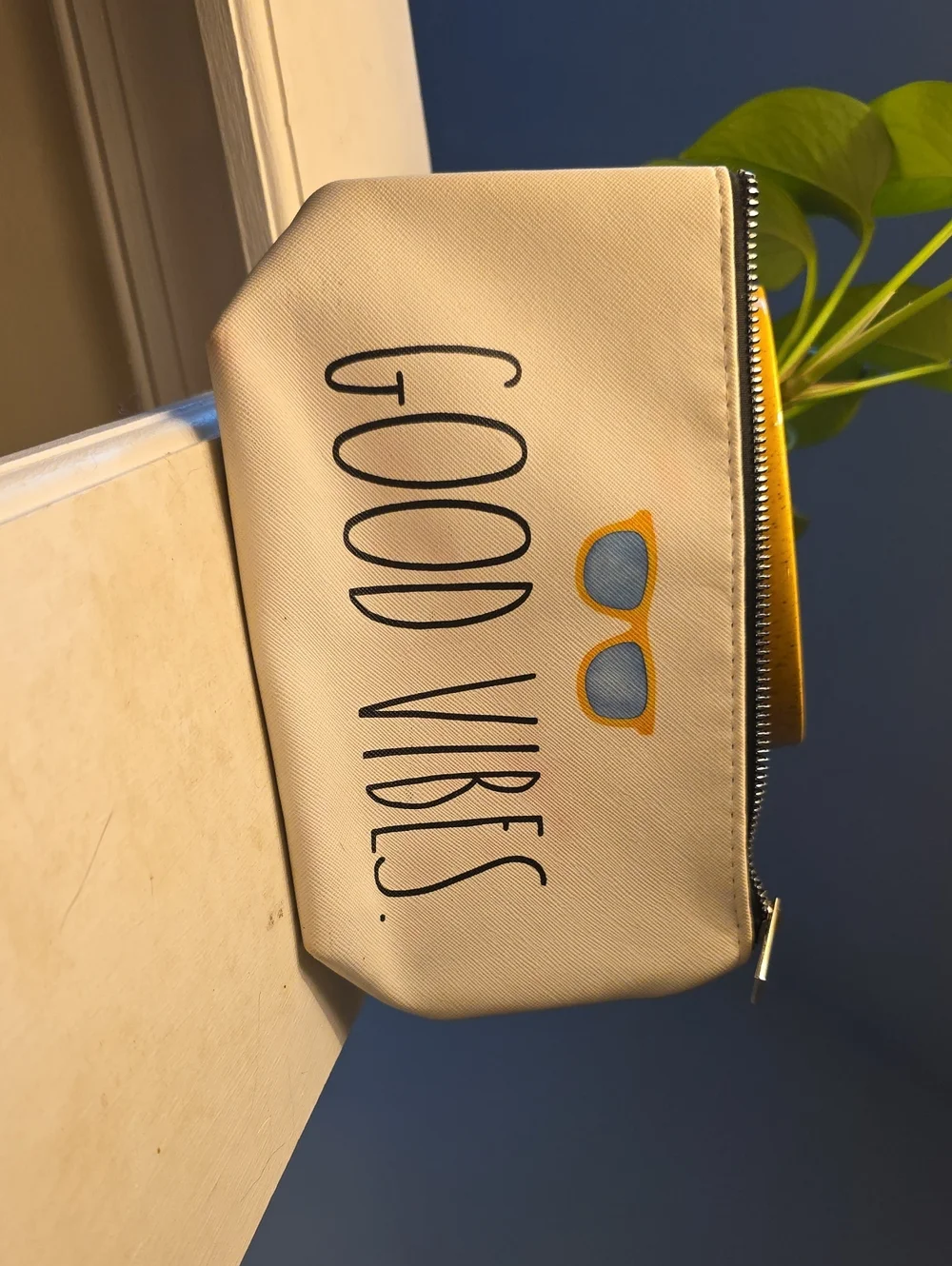 Rae Dunn Good Vibes Makeup Bag